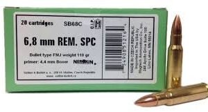 Sellier & Bellot 6.8mm Remington SPC Ammunition 110 Grain Full Metal Jacket 20 rounds