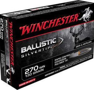 Winchester 270 Win Supreme SBST270 130 gr Ballistic Silver Tip 20 rounds
