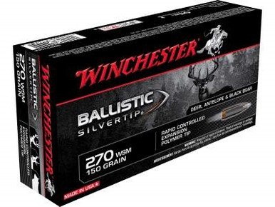 Winchester 270 WSM Supreme SBST2705A 150 gr Ballistic Silvertip 20 rounds