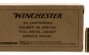 Winchester 38 Special Ammunition Service Grade SG38W 130 Grain Full Metal Jacket 50 Rounds