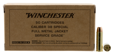 Winchester 38 Special Ammunition Service Grade SG38W 130 Grain Full Metal Jacket 50 Rounds