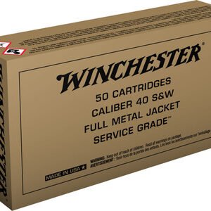 Winchester 40 S&W Ammunition Service Grade SG40W 165 Grain Full Metal Jacket 50 Rounds