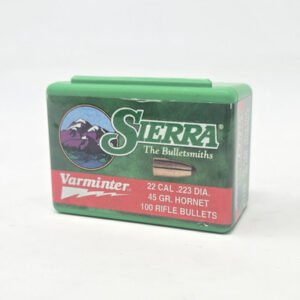 Sierra 22 Cal (.223 Dia) Reloading Bullets Varminter SRAA1110 45 Grain Jacketed Round Nose Soft Point 100 Pieces