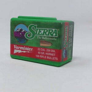 Sierra 22 Cal (.224 Dia) Reloading Bullets Varminter SRAA1200 40 Grain Hornet Jacketed Soft Point 100 Pieces