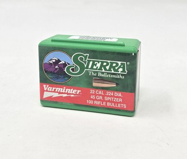 Sierra 22 Cal (.224 Dia) Reloading Bullets Varminter SRAA1310 40 Grain Spitzer Soft Point 100 Pieces