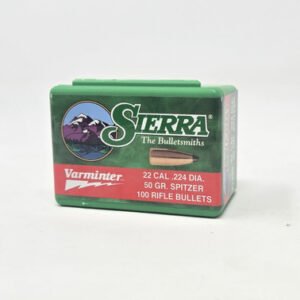 Sierra 22 Cal (.224 Dia) Reloading Bullets Varminter SRAA1330 50 Grain Flat Base Spitzer Soft Point 100 Pieces
