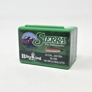 Sierra 22 Cal (.224 Dia) Reloading Bullets Blitzking SRAA1455 55 Grain Boat Tail Ballistic Tip 100 Pieces