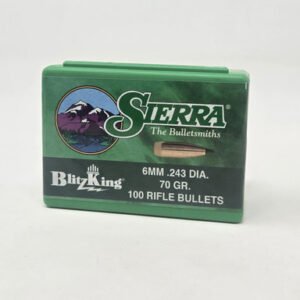 Sierra 6mm (.243 Dia) Reloading Bullets Blitzking SRAA1507 70 Grain Ballistic Tip 100 Pieces