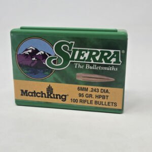 Sierra 6mm (.243 Dia) Reloading Bullets Matchking SRAA1537 95 Grain Hollow Point Boat Tail 100 Pieces
