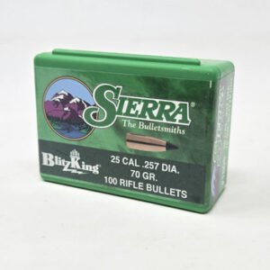 Sierra 25 Cal (.257 Dia) Reloading Bullets Blitzking SRAA1605 70 Grain Flat Base Ballistic Tip 100 Pieces