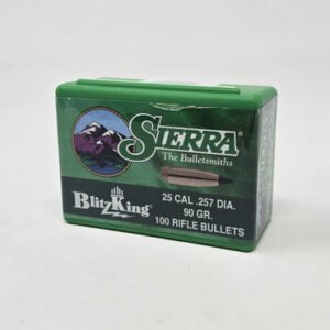 Sierra 25 Cal (.257 Dia) Reloading Bullets Blitzking SRAA1616 90 Grain Boat Tail Ballistic Tip 100 Pieces