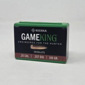 Sierra 25 Cal (.257 Dia) Reloading Bullets Gameking SRAA1625 100 Grain Spitzer Boat Tail 100 Pieces