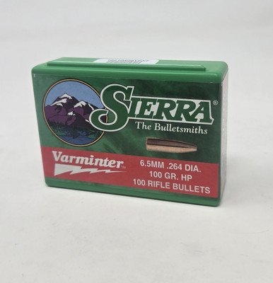 Sierra 6.5mm (.264 Dia) Reloading Bullets Varminter SRAA1710 100 Grain Hollow Point 100 Pieces