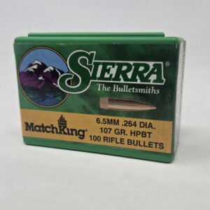 Sierra 6.5mm (.264 Dia) Reloading Bullets Matchking SRAA1715 107 Grain Hollow Point Boat Tail 100 Pieces