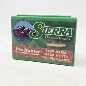 Sierra 6.5mm (.264 Dia) Reloading Bullets Pro Hunter SRAA1720 120 Grain Flat Base Spitzer Soft Point 100 Pieces