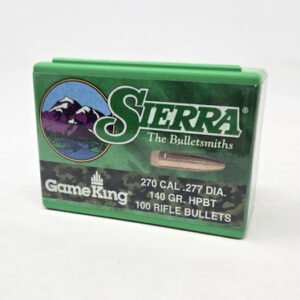 Sierra 270 Cal (.277 Dia) Reloading Bullets Gameking SRAA1835 140 Grain Hollow Point Boat Tail 100 Pieces