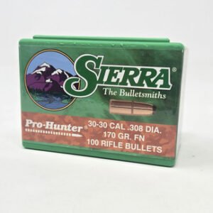 Sierra 30 Cal/30-30 Win Reloading Bullets Pro Hunter SRAA2010 170 Grain Flat Nose Jacketed Soft Point 100 Pieces