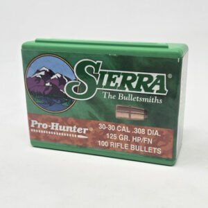 Sierra 30 Cal/30-30 Win (.308 Dia) Reloading Bullets Pro Hunter SRAA2020 125 Grain Flat Nose Jacketed Hollow Point 100 Pieces