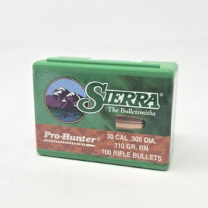 Sierra 30 Cal (.308 Dia) Reloading Bullets Pro Hunter SRAA2100 110 Grain Round Nose Soft Point 100 Pieces