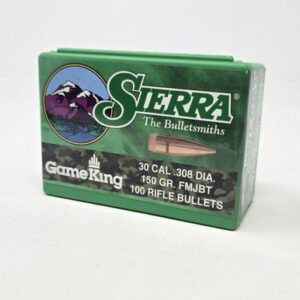 Sierra 30 Cal/7.62mm (.308 Dia) Reloading Bullets Gameking SRAA2115 150 Grain Full Metal Jacket Boat Tail 100 Pieces