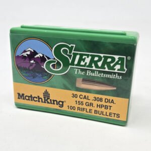 Sierra 30 Cal/7.62mm (.308 Dia) Reloading Bullets Matchking SRAA2155 155 Grain Hollow Point Boat Tail 100 Pieces