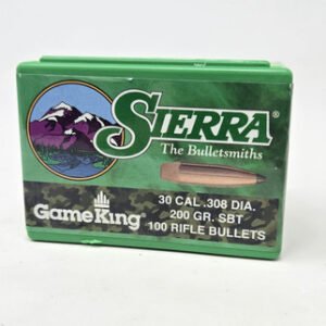 Sierra 30 Cal (.308 Dia) Reloading Bullets Gameking SRAA2165 200 Grain Boat Tail Spitzer Soft Point 100 Pieces
