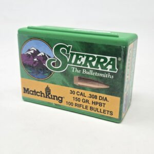 Sierra 30 Cal/7.62mm (.308 Dia) Reloading Bullets Matchking SRAA2190 150 Grain Hollow Point Boat Tail 100 Pieces
