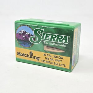 Sierra 30 Cal/7.62mm (.308 Dia) Reloading Bullets Matchking SRAA2200 168 Grain Hollow Point Boat Tail 100 Pieces