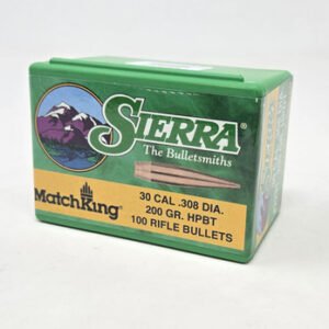 Sierra 30 Cal (.308 Dia) Reloading Bullets Matchking SRAA2231 200 Grain Hollow Point Boat Tail 100 Pieces
