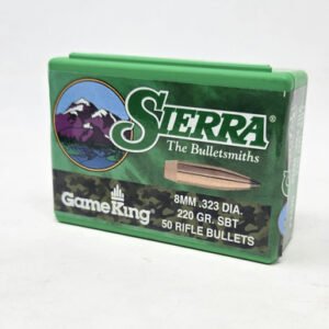Sierra 8mm (.323 Dia) Reloading Bullets Gameking SRAA2420 220 Grain Boat Tail Spitzer Soft Point 50 Pieces