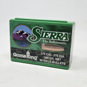 Sierra 375 Cal (.375 Dia) Reloading Bullets Gameking SRAA3000 300 Grain Boat Tail Spitzer Soft Point 50 Pieces