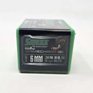 Sierra 6mm (.243 Dia) Reloading Bullets Tipped Gameking SRAA4100T 90 Grain Boat Tail Ballistic Tip 50 Pieces