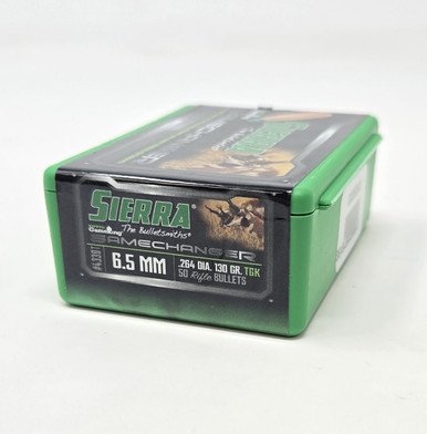 Sierra 6.5mm (.264 Dia) Reloading Bullets Tipped Gameking SRAA4330T 130 Grain Ballistic Tip 50 Pieces