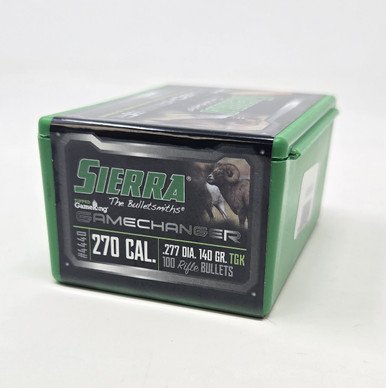 Sierra 270 Cal (.277 Dia) Reloading Bullets Tipped Gameking SRAA4440 140 Grain Boat Tail Ballistic Tip 100 Pieces