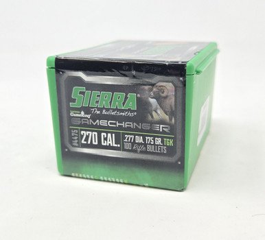 Sierra 270 Cal (.277 Dia) Reloading Bullets Tipped Gameking SRAA4475 175 Grain Boat Tail Ballistic Tip 100 Pieces