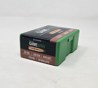 Sierra 30 Cal (.308 Dia) Reloading Bullets SRAA4610GT 210 Grain Tipped Gameking 50 Pieces