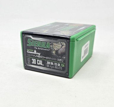 Sierra 30 Cal (.308 Dia) Reloading Bullets Tipped Gameking SRAA4625 125 Grain Ballistic Tip 100 Pieces