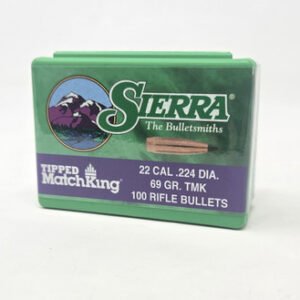 Sierra 22 Cal/5.56mm (.224 Dia) Reloading Bullets Tipped Matchking SRAA7169 69 Grain Boat Tail Ballistic Tip 100 Pieces