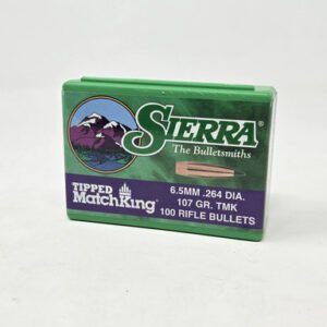 Sierra 6.5mm (.264 Dia) Reloading Bullets Tipped Matchking SRAA7407 107 Grain Boat Tail Ballistic Tip 100 Pieces