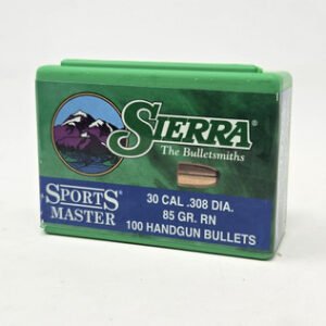 Sierra 30 Cal (.308 Dia) Reloading Bullets Sports Master SRAA8005 85 Grain Round Nose Soft Point 100 Pieces