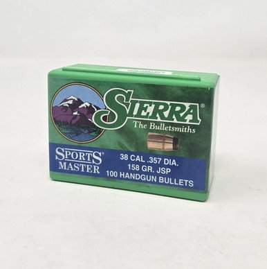 Sierra 38 Cal (.357 Dia) Reloading Bullets Sports Master SRAA8340 158 Grain Jacketed Soft Point 100 Pieces