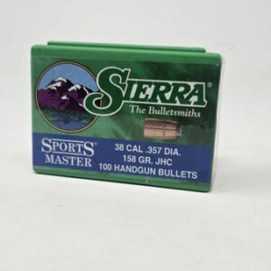 Sierra 38 Cal (.357 Dia) Reloading Bullets Sports Master SRAA8360 158 Grain Jacketed Hollow Cavity 100 Pieces