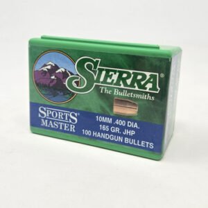 Sierra 10mm (.400 Dia) Reloading Bullets Sports Master SRAA8445 165 Grain Jacketed Hollow Point 100 Pieces