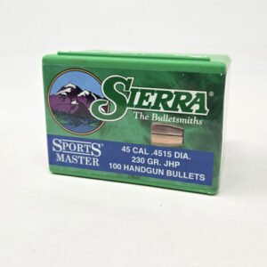 Sierra 45 Cal (.451 Dia) Reloading Bullets Sports Master SRAA8805 230 Grain Jacketed Hollow Point 100 Pieces