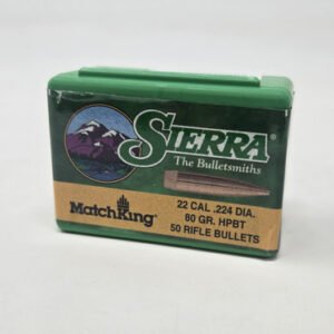 Sierra 22 Cal (.224 Dia) Reloading Bullets Matchking SRAA9390T 80 Grain Hollow Point Boat Tail 50 Pieces