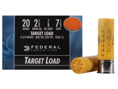 Federal 20 Gauge Ammunition Top Gun TG2075 2-3/4" #7.5 7/8 oz 1210fps 25 rounds
