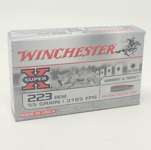 Winchester 223 Super-X Ammunition W223HP55 55 Grain Boat Tail Hollow Point 20 Rounds