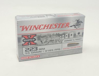 Winchester 223 Super-X Ammunition W223HP55 55 Grain Boat Tail Hollow Point 20 Rounds