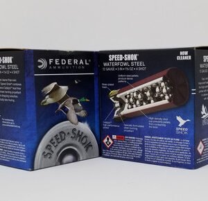 Federal 12 Gauge Ammunition Speed-Shok Waterfowl WF1434 3" 4 Shot 1-1/8oz 1550fps 25 Rounds