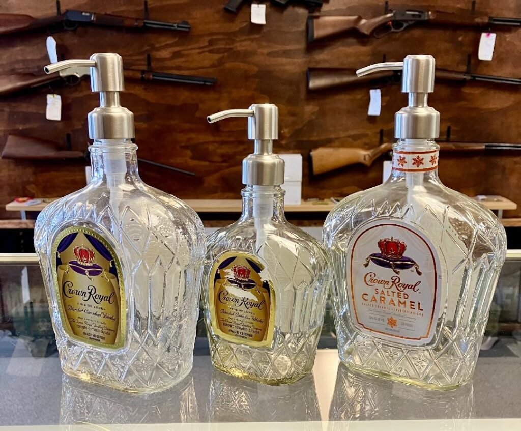 C/R WHISKEY BOTTLE SOAP DISPENSER